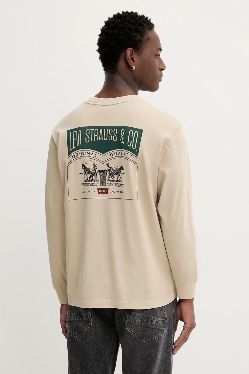 Diesel longsleeve T-CRANE-LS-R1 T-SHIRT męski kolor beżowy