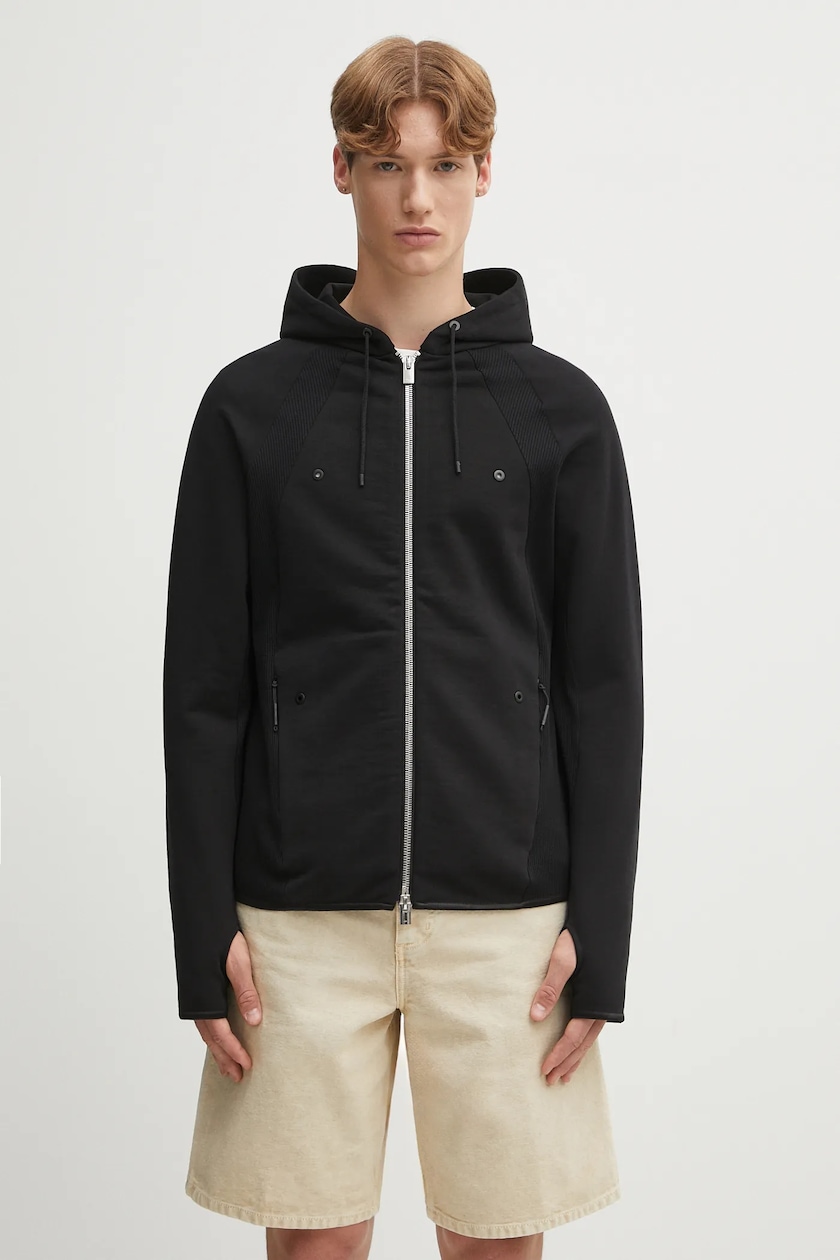 NEIGHBORHOOD cotton sweatshirt SOLID SWEAT ZIP black color hooded NEIGHBORHOOD cotton sweatshirt SOLID SWEAT ZIP black color hooded