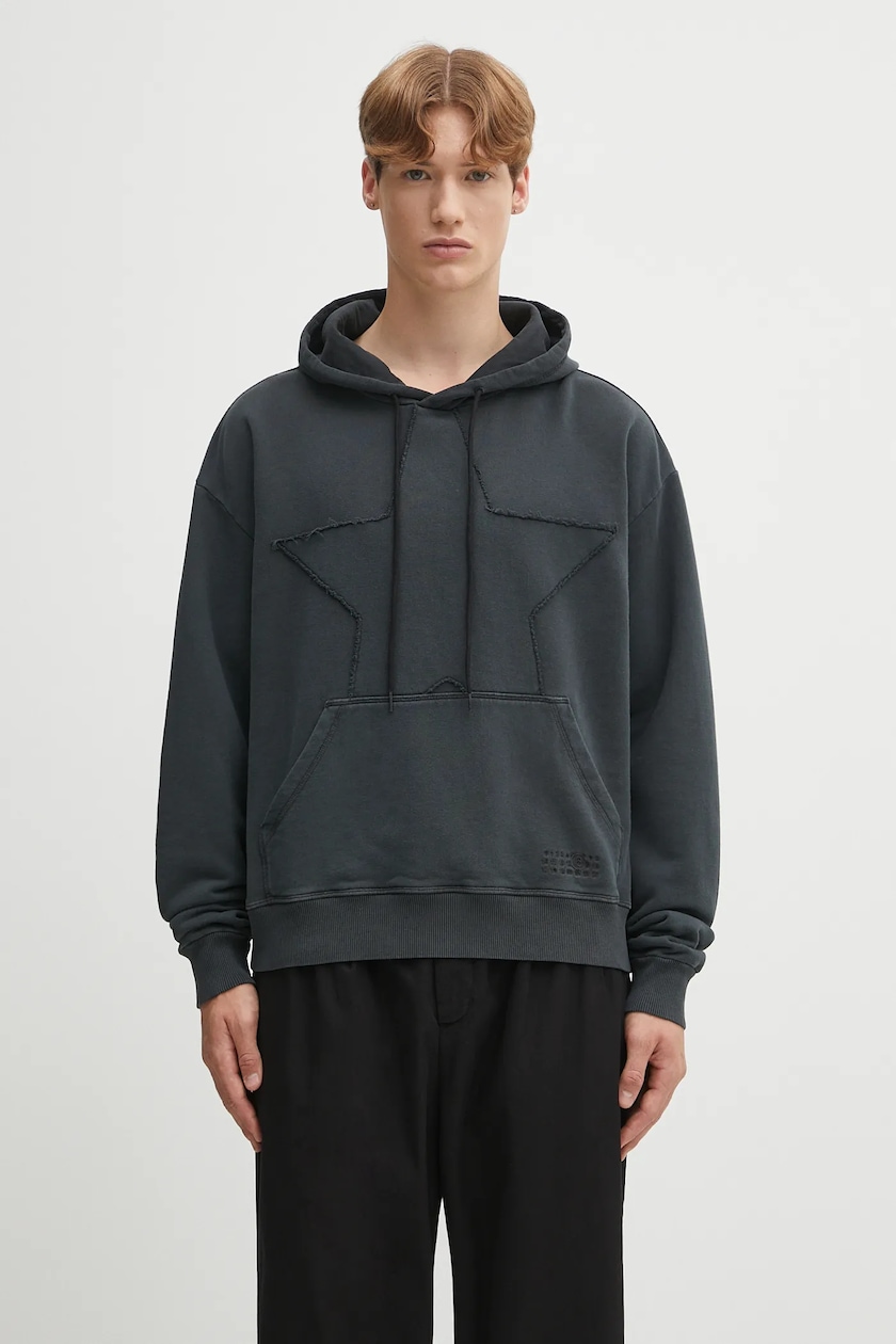 MM6 Maison Margiela cotton sweatshirt men's black color MM6 Maison Margiela cotton sweatshirt men's black color