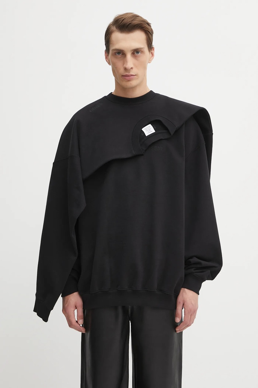 VETEMENTS sweatshirt Oval Logo Cropped Boxy men's black color