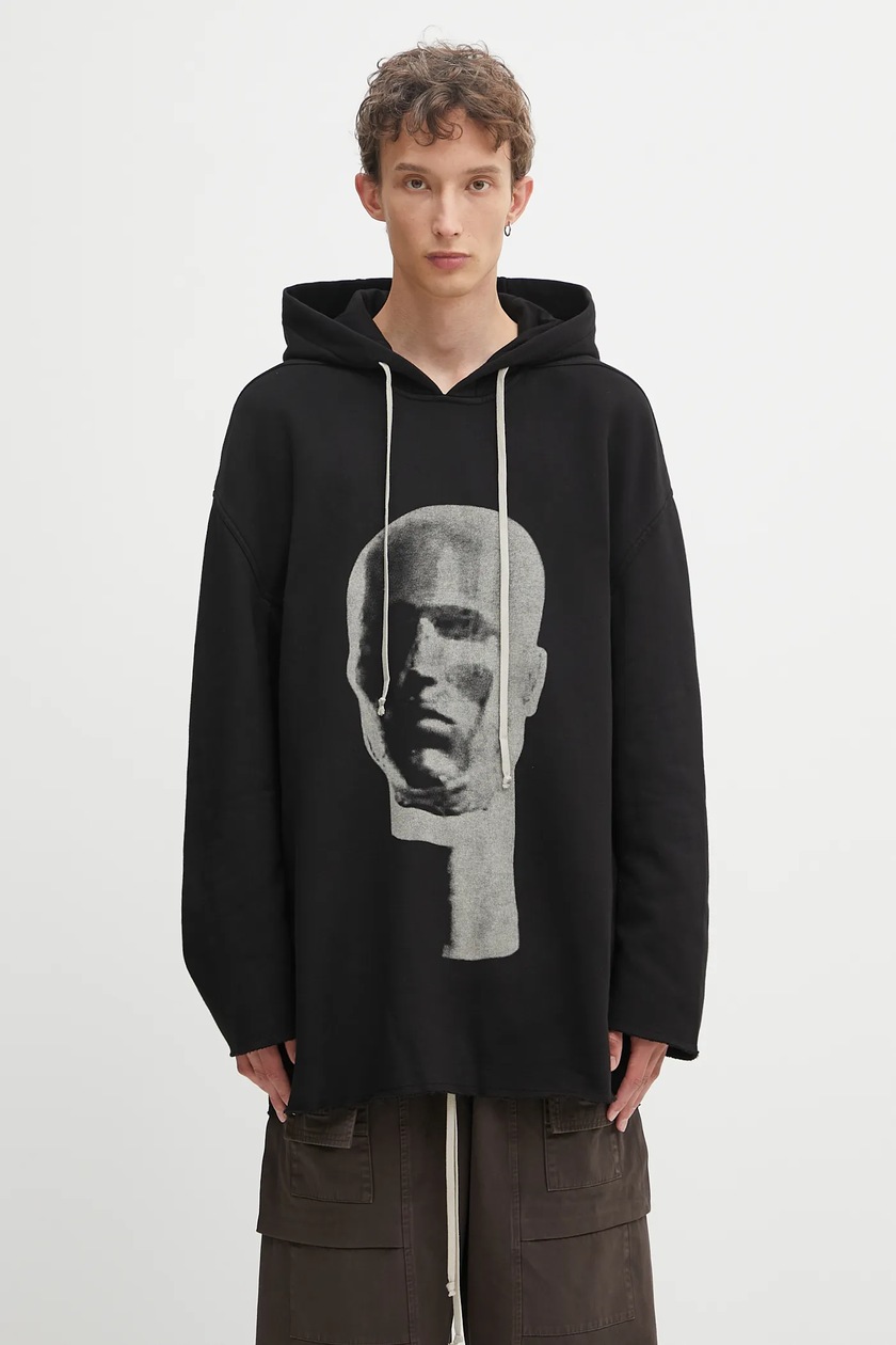 Rick Owens cotton sweatshirt Tommy Hustler men's black color