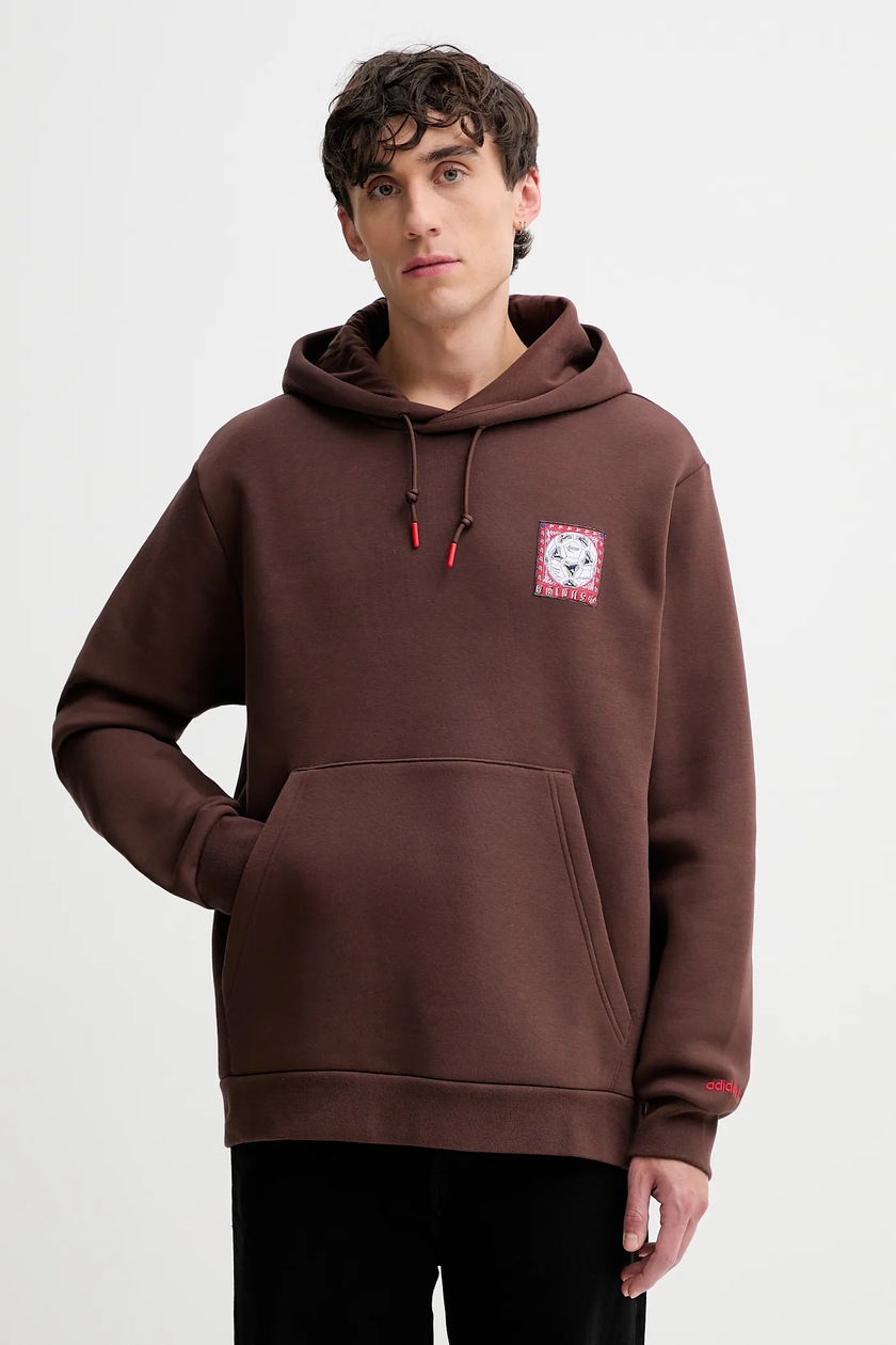 Кофта adidas Originals 3-Stripes мужская цвет коричневый с