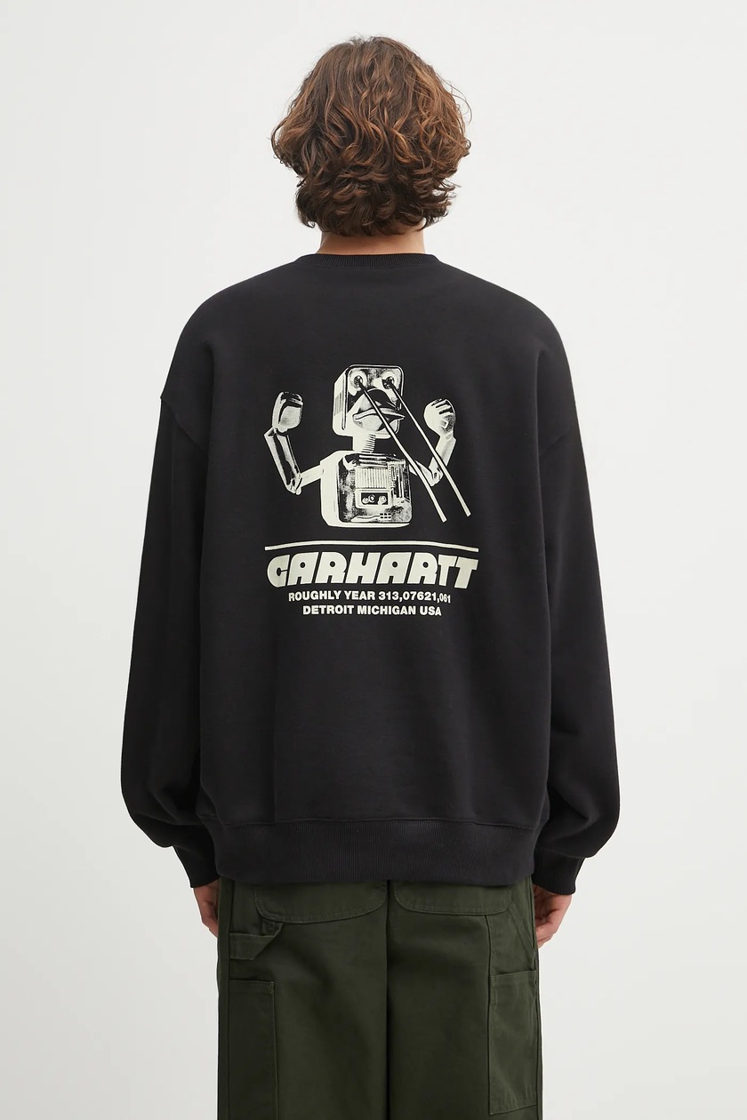 Carhartt WIP sweatshirt Wiptopia Sweat black color with a print
