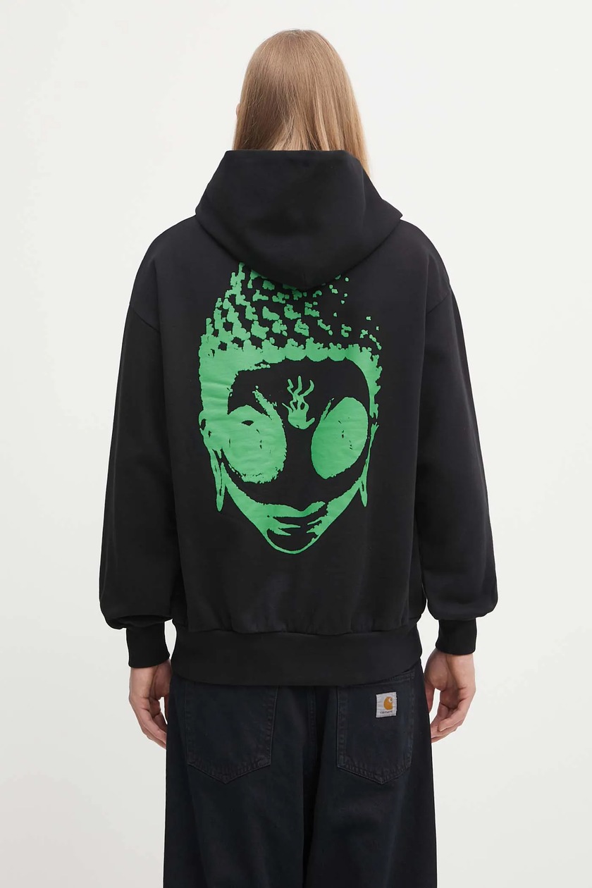 adidas Originals hanorac de bumbac Grfx Hoodie culoarea negru, cu adidas Originals hanorac de bumbac Grfx Hoodie culoarea negru, cu