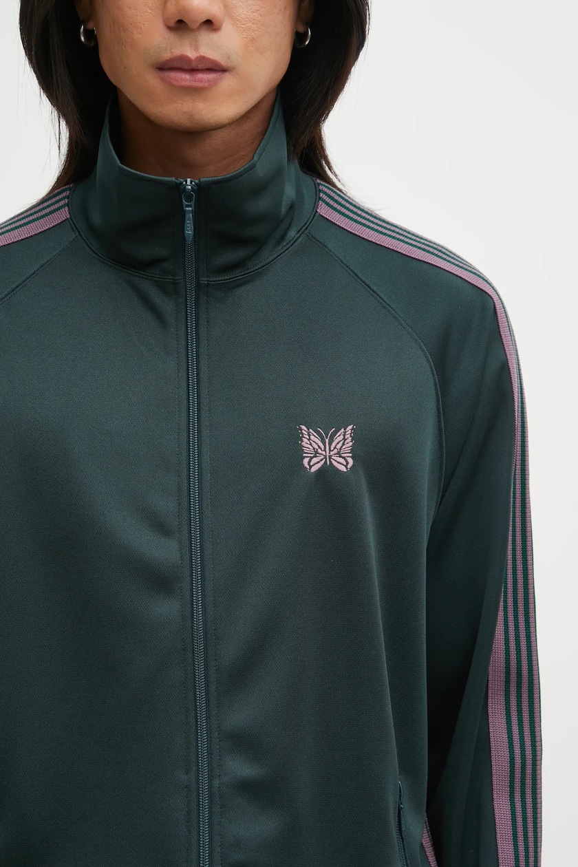 Needles sweatshirt Track Jacket green color with an application