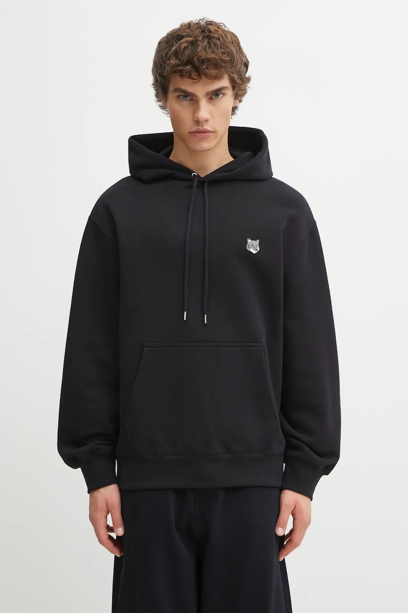 Maison Kitsuné cotton sweatshirt Fox Head Comfort black color