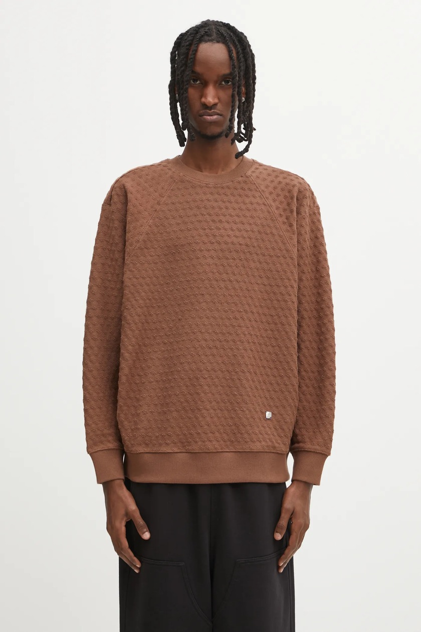 adidas Originals sweatshirt Oversize Crew brown color with an