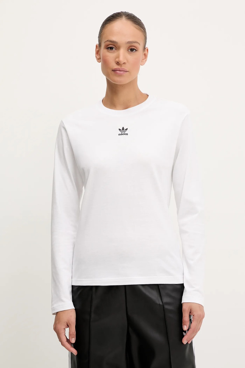 ★ adidas★ 3S Long Sleeve Crop Tee White JD4625 ADIDAS 3S LS CROP JD4625 Women's Long Sleeve Jerseys White