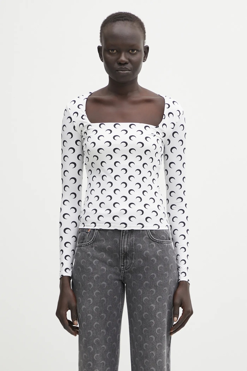 Marine Serre longsleeve shirt Moon Printed Jersey Second Skin