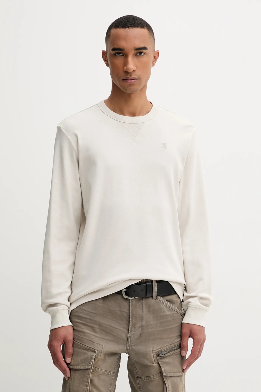 Diesel longsleeve T-CRANE-LS-R1 T-SHIRT męski kolor beżowy