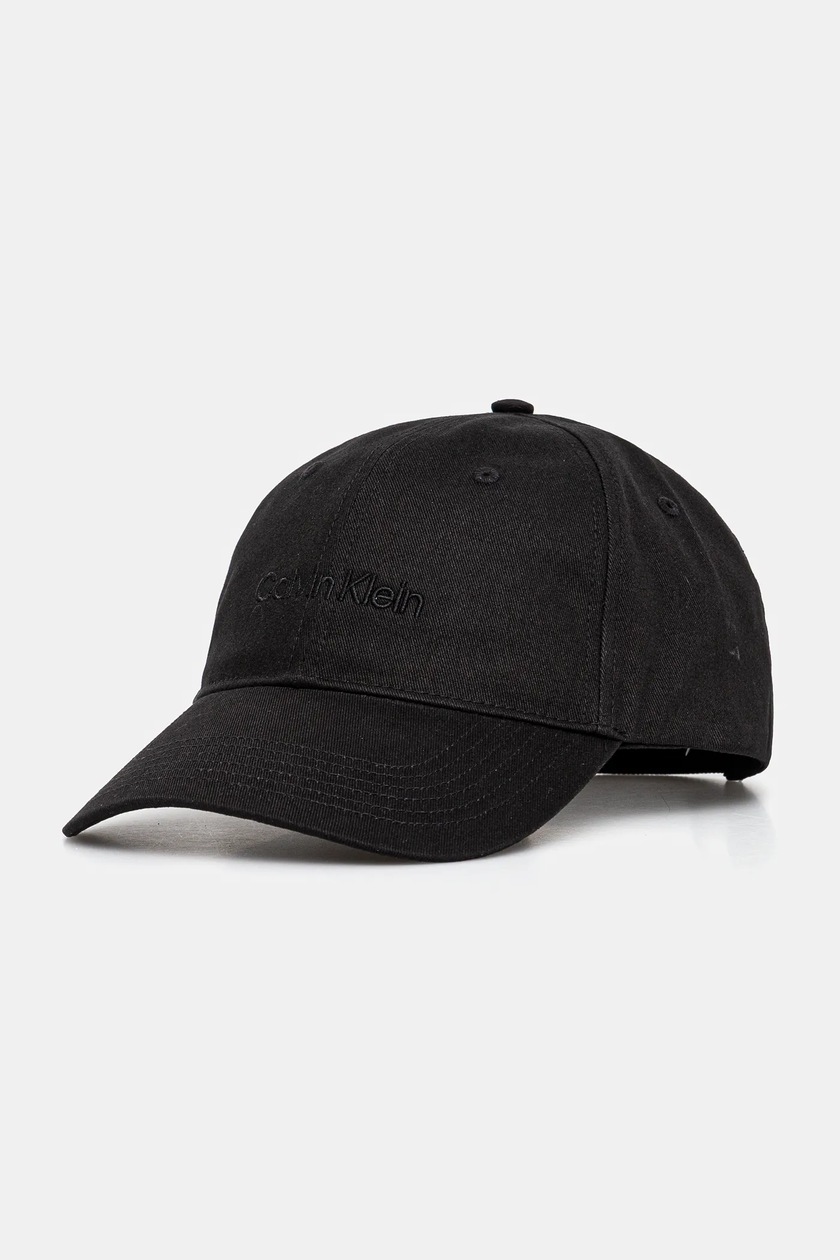 Calvin Klein czapka z daszkiem bawełniana kolor czarny