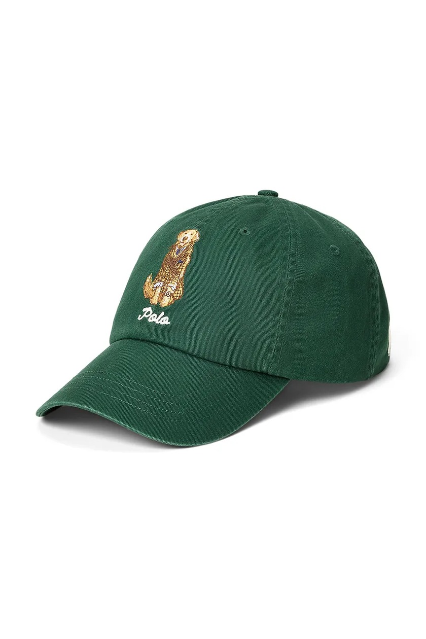 Polo Ralph Lauren cotton baseball cap green color with an