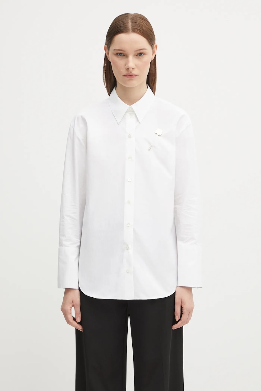JW Anderson cotton shirt Bow Tie Cropped Shirt women's white color JW Anderson cotton shirt Bow Tie Cropped Shirt women's white color
