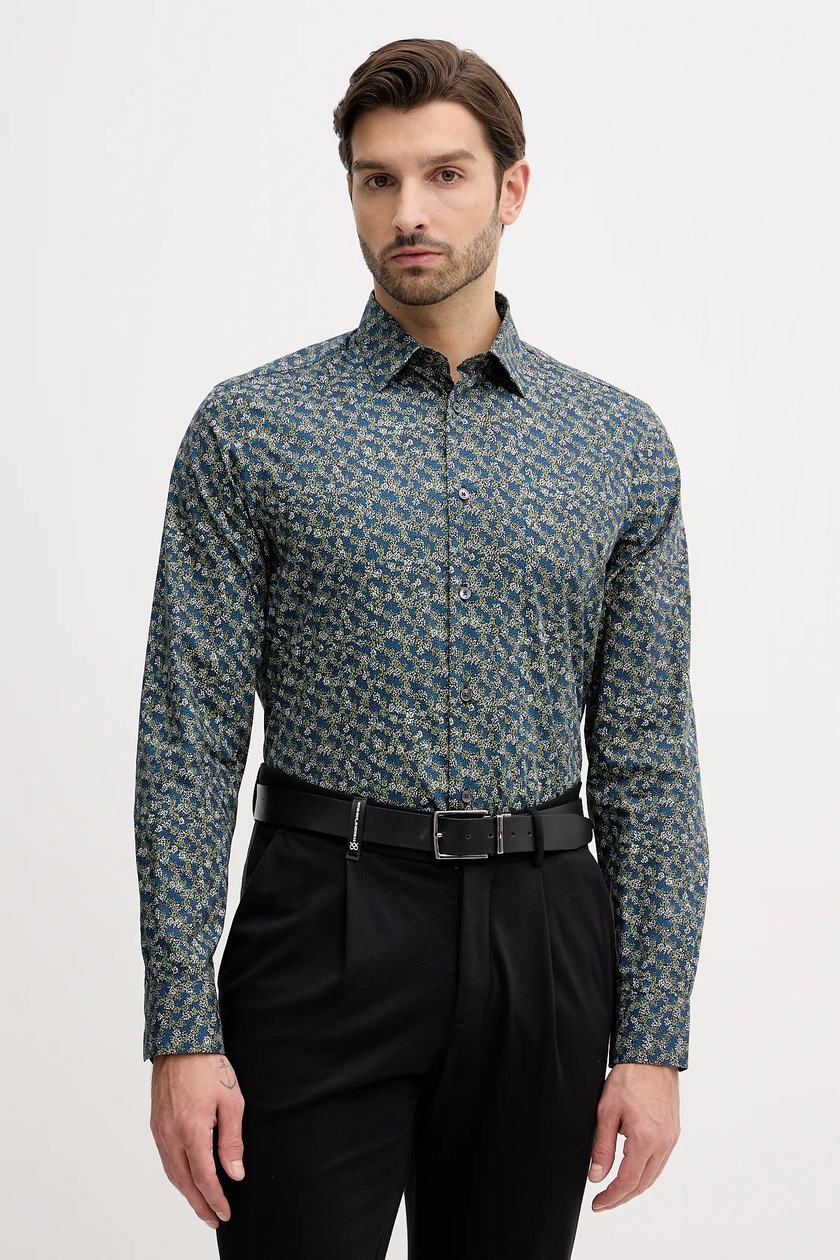 Enos Camicia uomo slim fit in cotone con stampe floreali: in offerta a