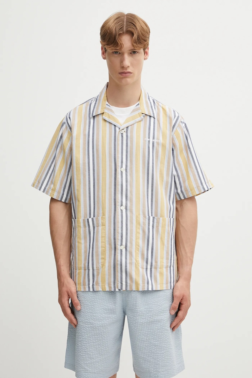 Carhartt WIP cotton shirt Reno Shirt Jac men's black color at PRM US Carhartt WIP cotton shirt Reno Shirt Jac men's black color at PRM US