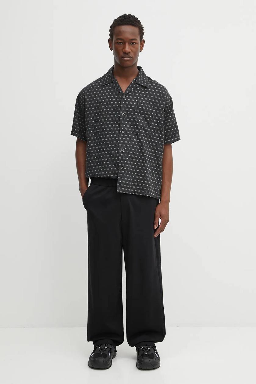 NEIGHBORHOOD shirt monogram pattern hawaiian shirt ss black