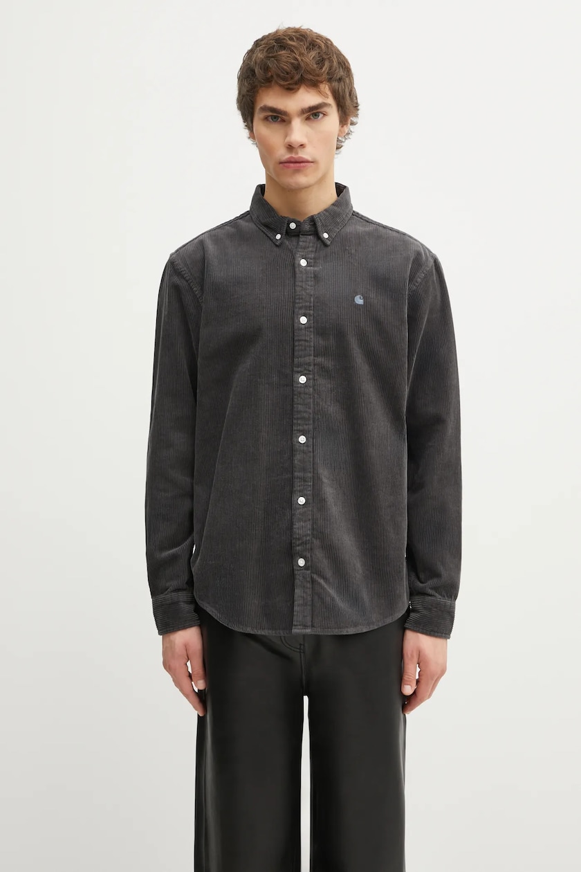 Maison Kitsuné wool shirt Overshirt gray color relaxed