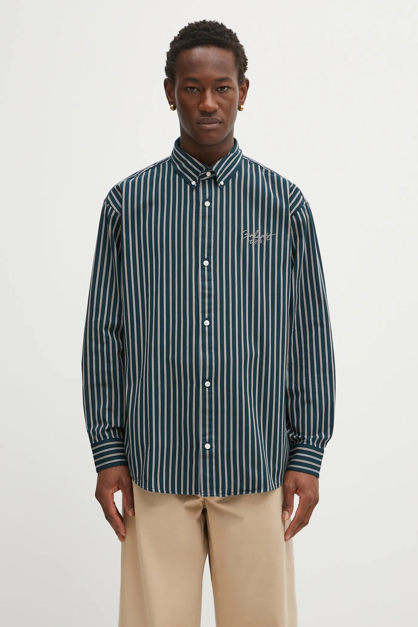 Carhartt WIP shirt S/S Deli Shirt green color relaxed I034738 at