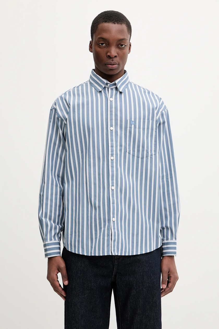 Carhartt WIP cotton shirt Menard men's gray color I033577.9102 at