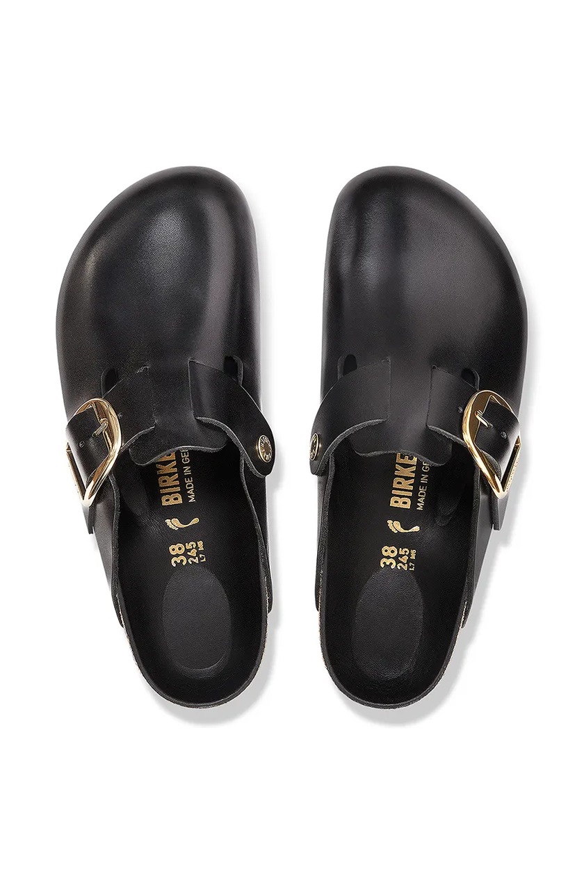 Birkenstock leather sliders Boston HEX black color 1030904