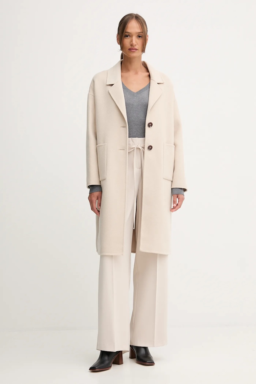 United Colors of Benetton ピーコート サイズ9 United Colors of Benetton płaszcz damski kolor beżowy