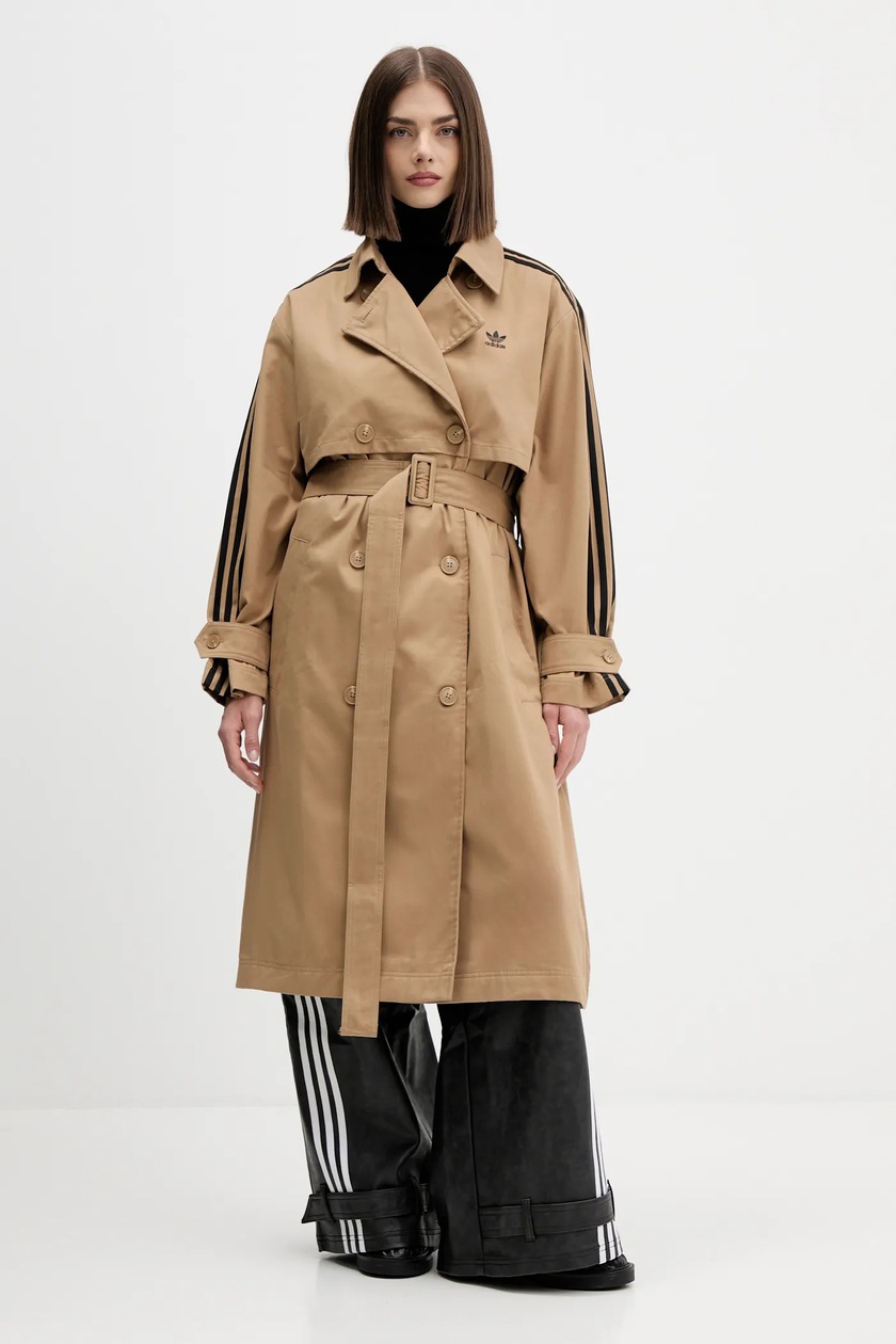 ゆき Тренч adidas Originals Tcoat Twill цвет зелёный JW2663 | ANSWEAR.ua