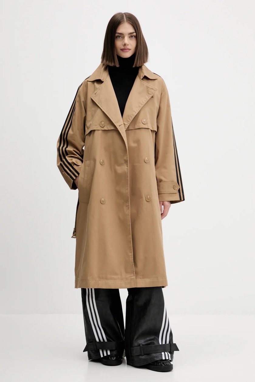 Тренч adidas Originals Tcoat Twill колір зелений JW2663 | ANSWEAR.ua