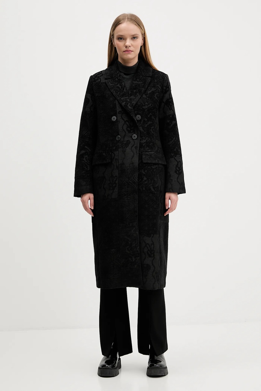 Cappotto Corto Desigual Cappotto Nero Desigual Cappotto PATCH BLACK