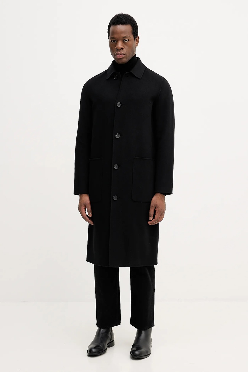 MM6 Maison Margiela wool coat black color SH2AA0008.S52207 at PRM US