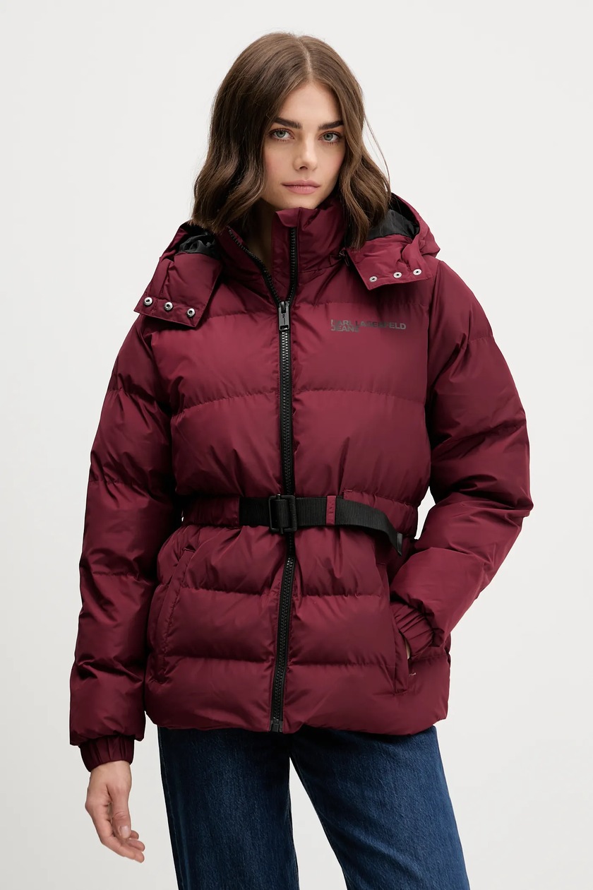 Sixth June kurtka damska kolor bordowy zimowa oversize | Answear.com