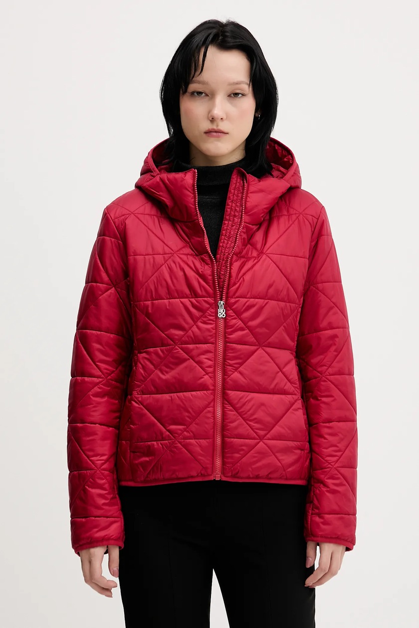adidas Originals kurtka Cropped Puffer kolor czerwony przejściowa