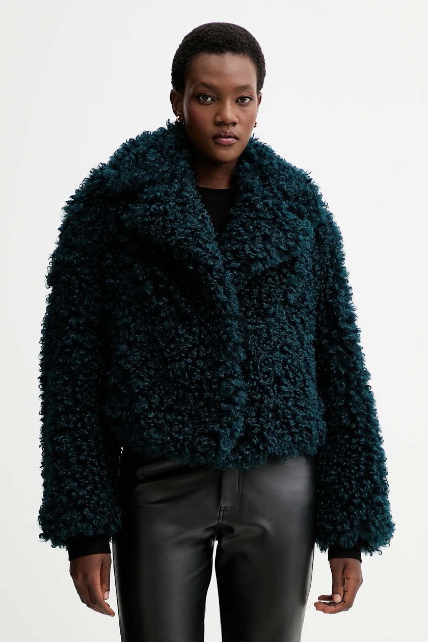 Giacca Cappotto Bozzolo Stand Studio Donna Taglia 36, Pelliccia Sintetica Marrone, Morbida E Calda - copertina