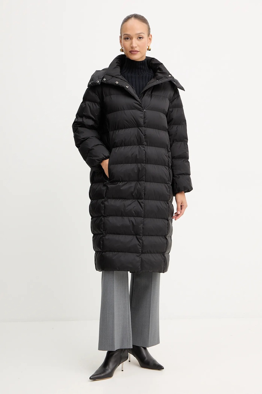 Ivy Oak płaszcz wełniany kolor czarny przejściowy oversize