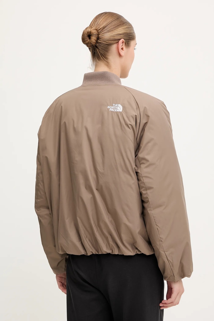 The North Face kurtka bomber Choqa kolor brązowy zimowa oversize