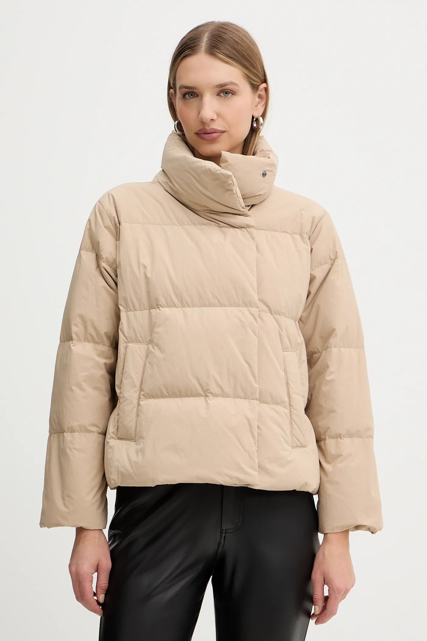 まな Weekend Max Mara kurtka puchowa KAISER kolor beżowy przejściowa