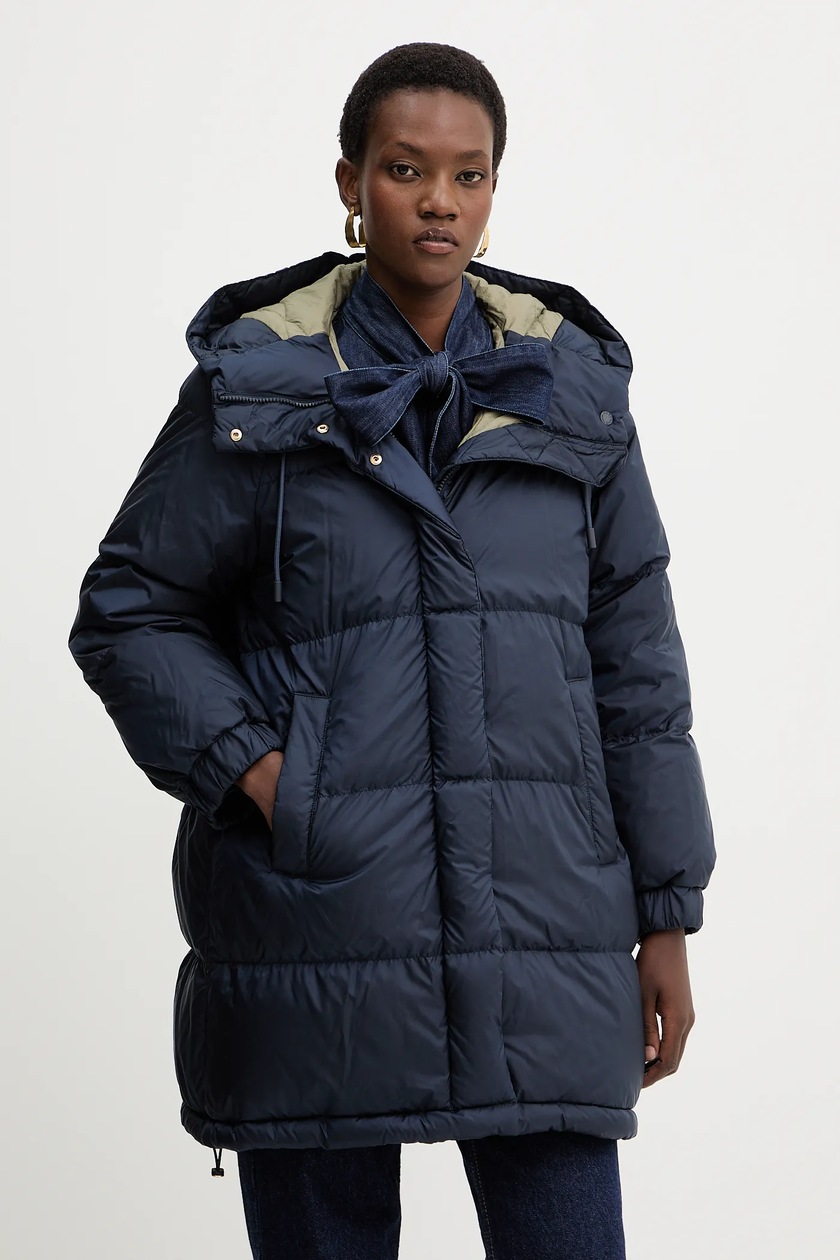 Weekend Max Mara płaszcz z domieszką wełny kolor granatowy