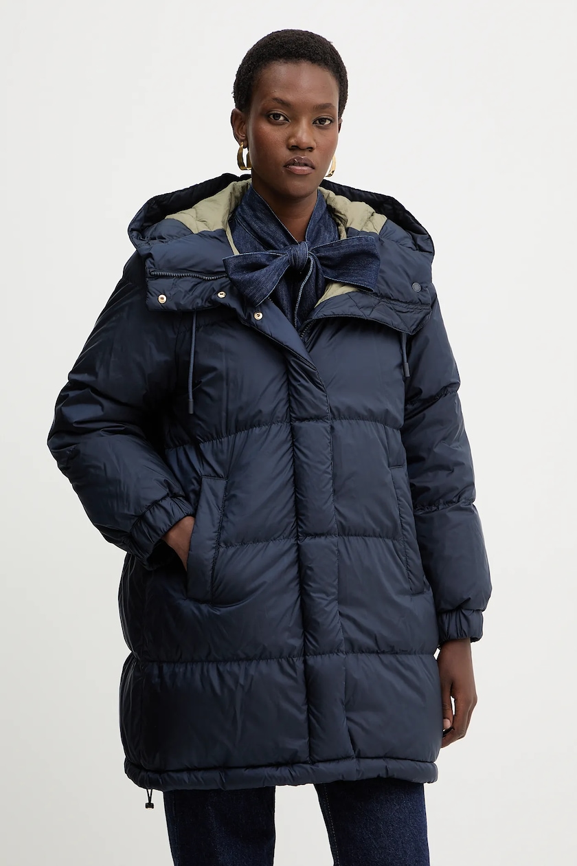 Weekend Max Mara płaszcz z domieszką wełny kolor granatowy Weekend Max Mara płaszcz z domieszką wełny kolor granatowy