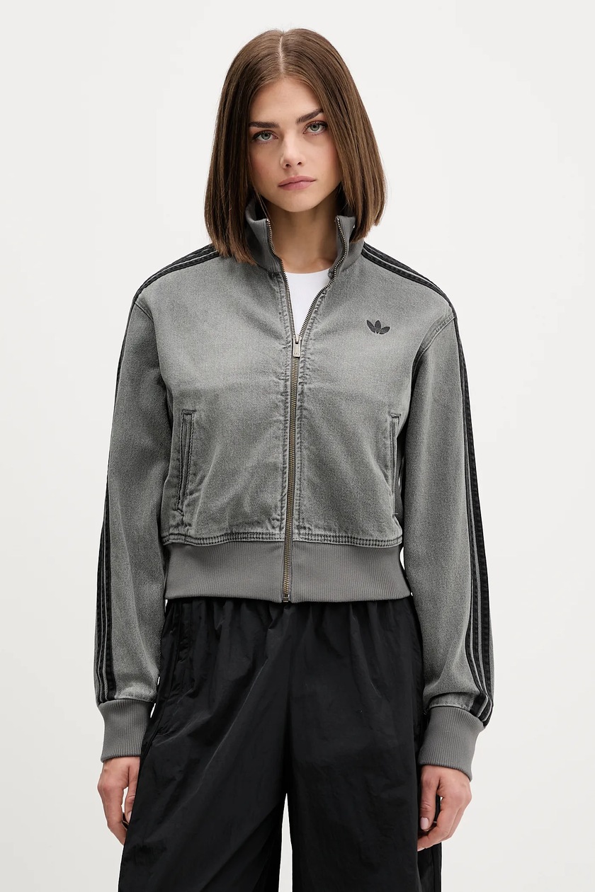 adidas Originals kurtka WOVEN TT ZIP damska kolor szary