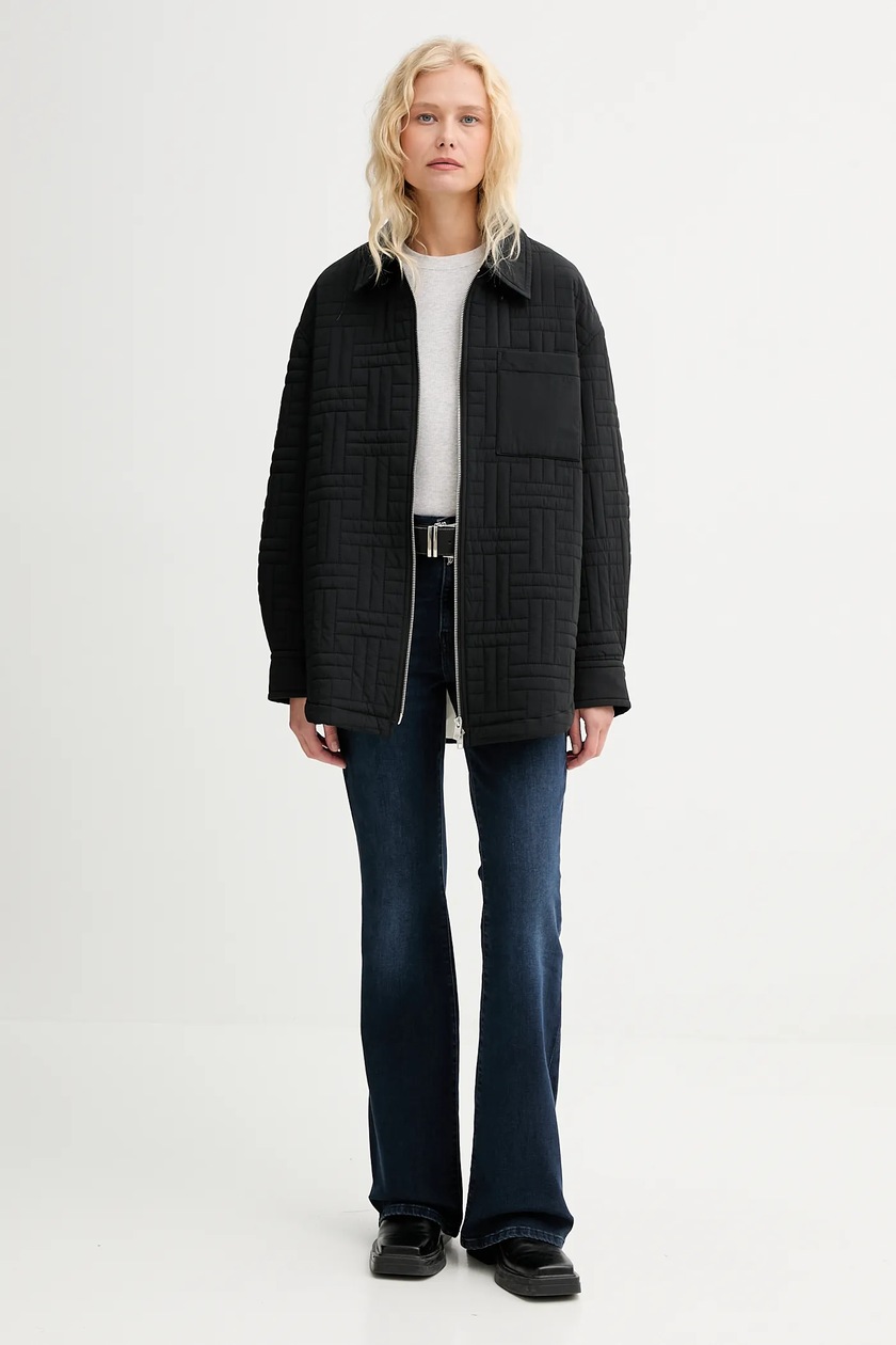 Kenzo kurtka kolor czarny przejściowa oversize FF62BL2399NN