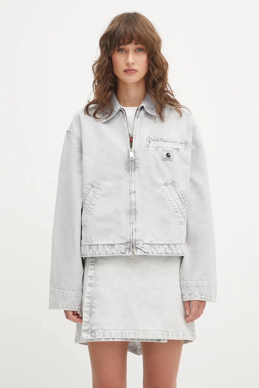 adidas Originals jacket WOVEN TT ZIP women's gray color JY8879 at