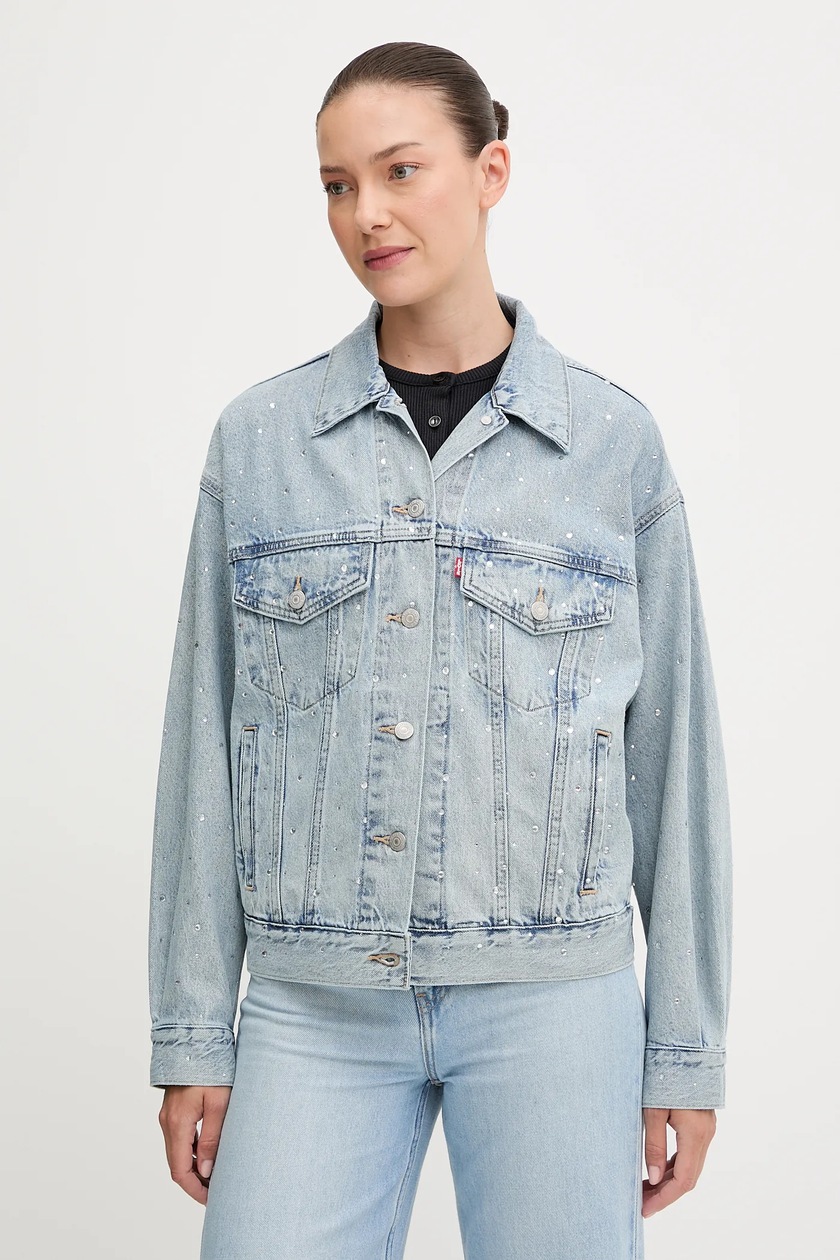 blue♡ Levi's kurtka jeansowa damska kolor niebieski przejściowa