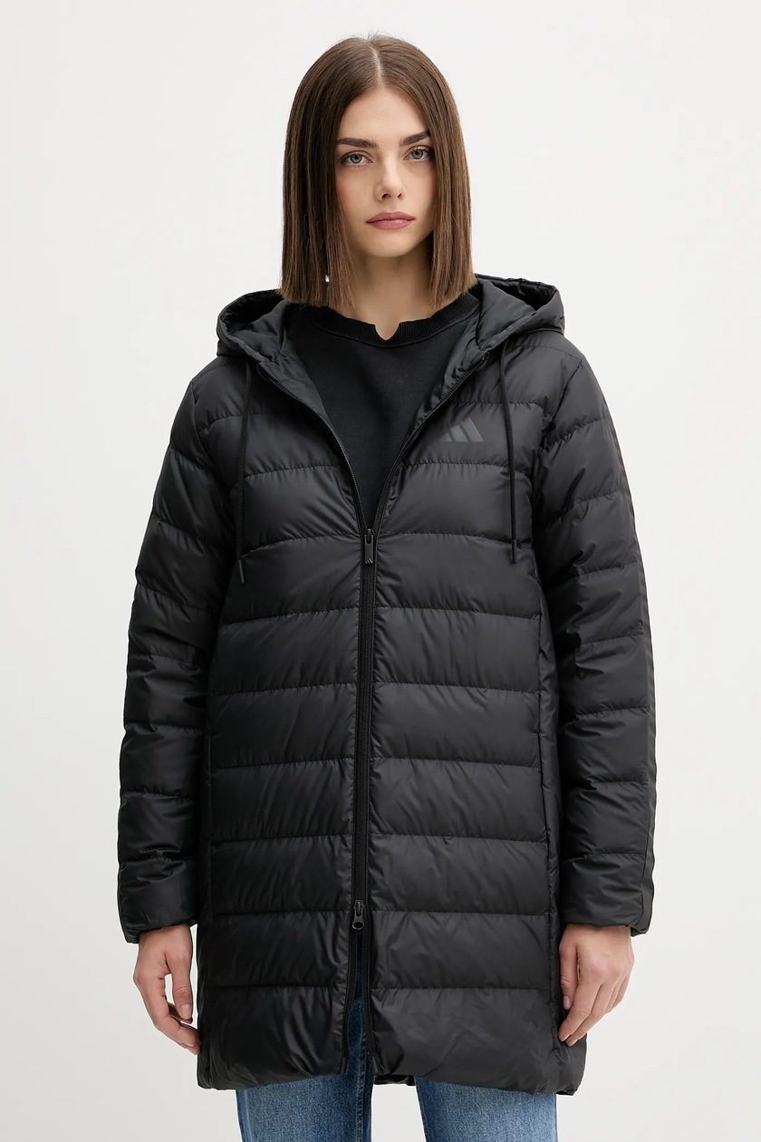 Пуховая куртка adidas Myshelter цвет чёрный зимняя oversize JN1998