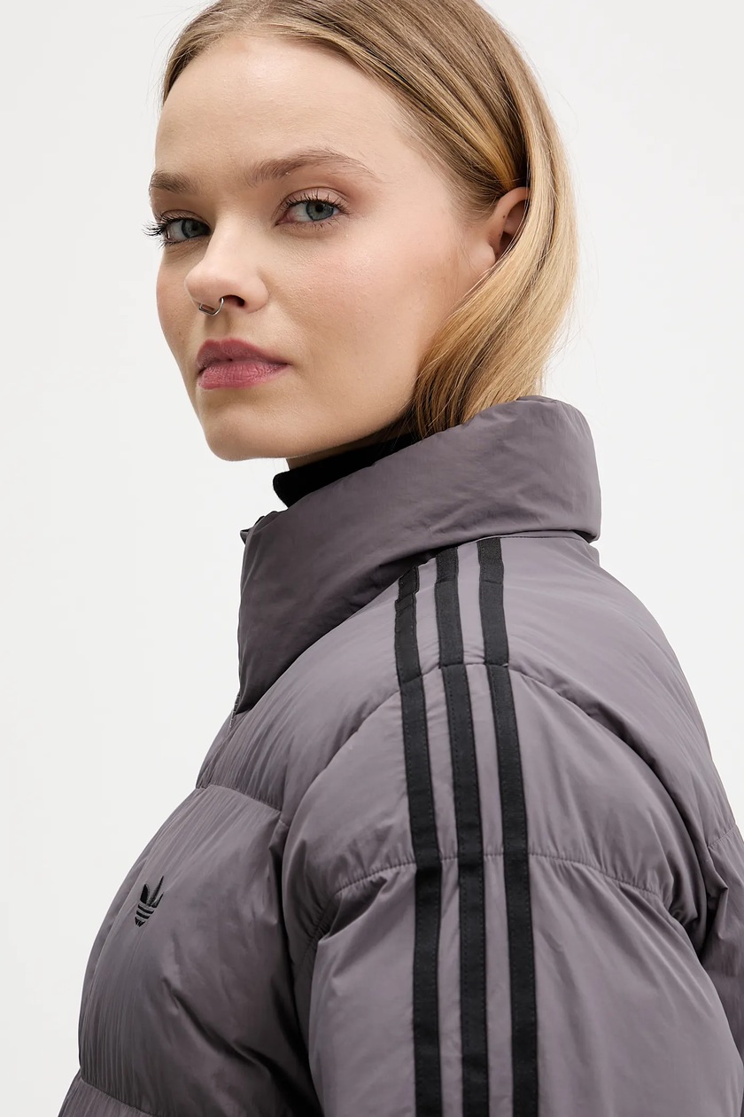 Куртка adidas Originals Long Puffer цвет фиолетовый зимняя