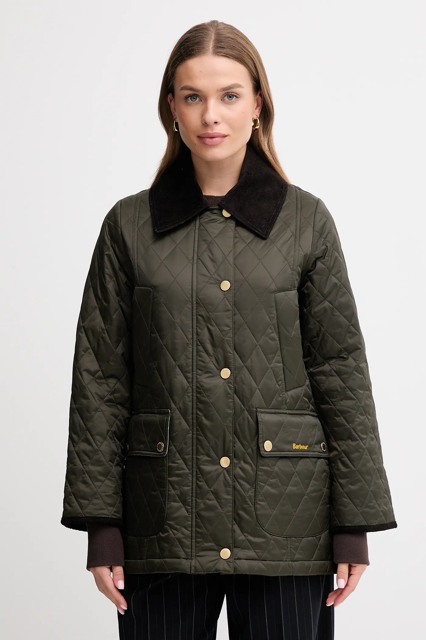 Barbour kurtka bawełniana Acorn Wax Jacket kolor zielony