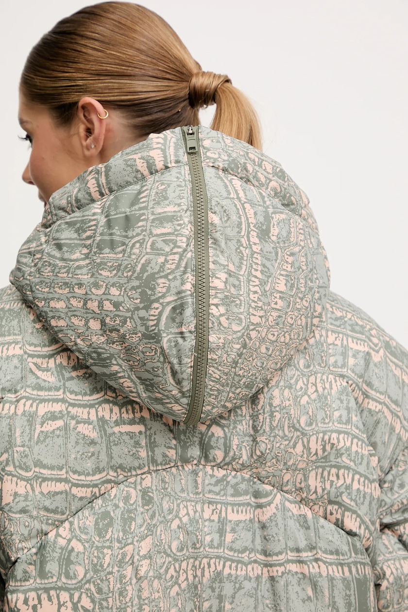 adidas by Stella McCartney kurtka kolor zielony zimowa