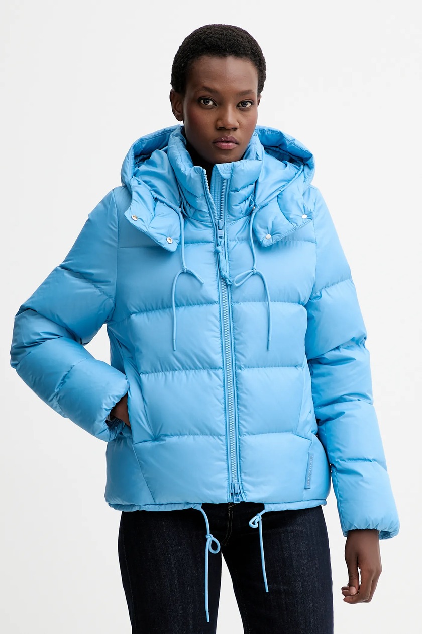 adidas Originals kurtka Vegan Puffer IJ8234 damska kolor niebieski