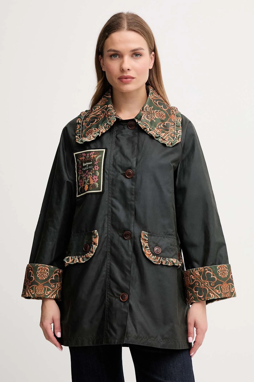 Barbour kurtka damska kolor zielony przejściowa LWX1449OL99