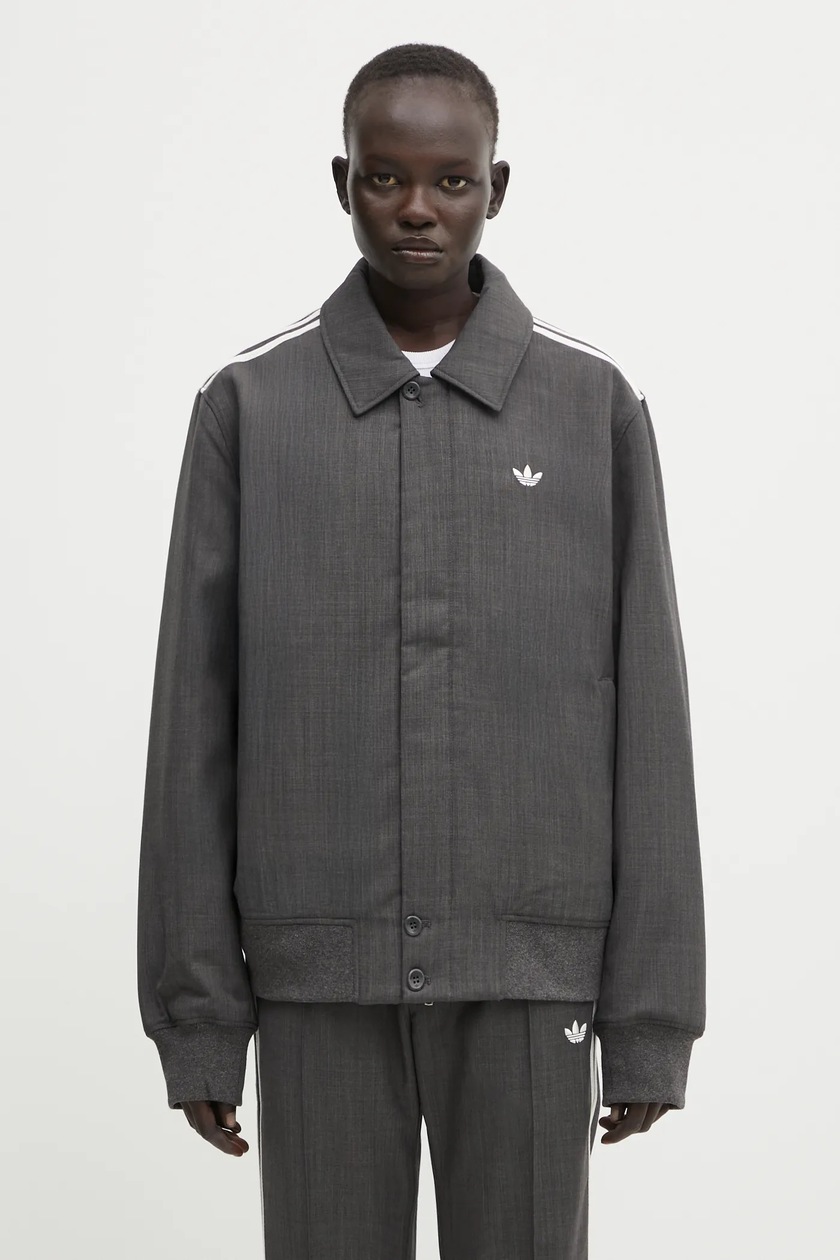 adidas Originals jacket WOVEN TT ZIP women's gray color JY8879 at