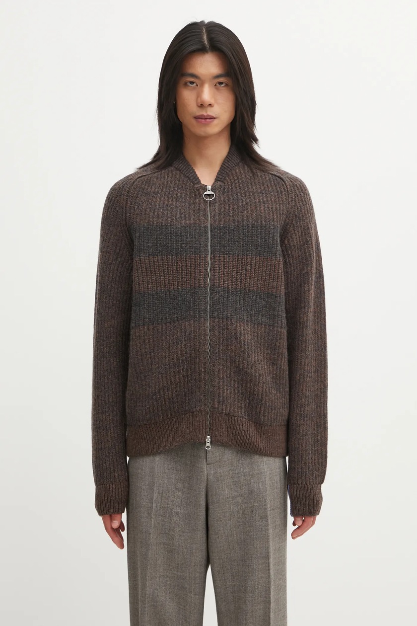Andersson Bell wool blend cardigan Argyle Fisherman Hood Zip-Up PRM EU