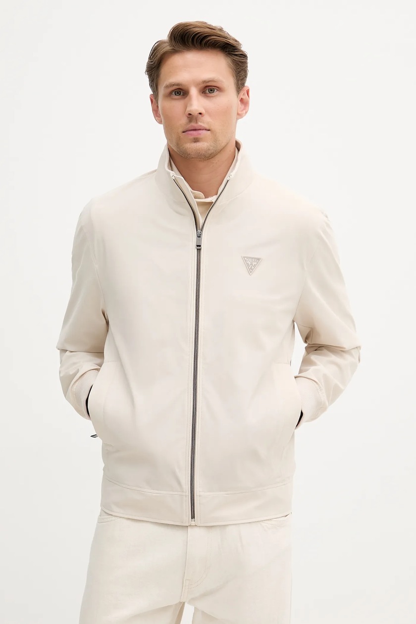 Guess geaca barbati, culoarea bej, de iarna | ANSWEAR.ro